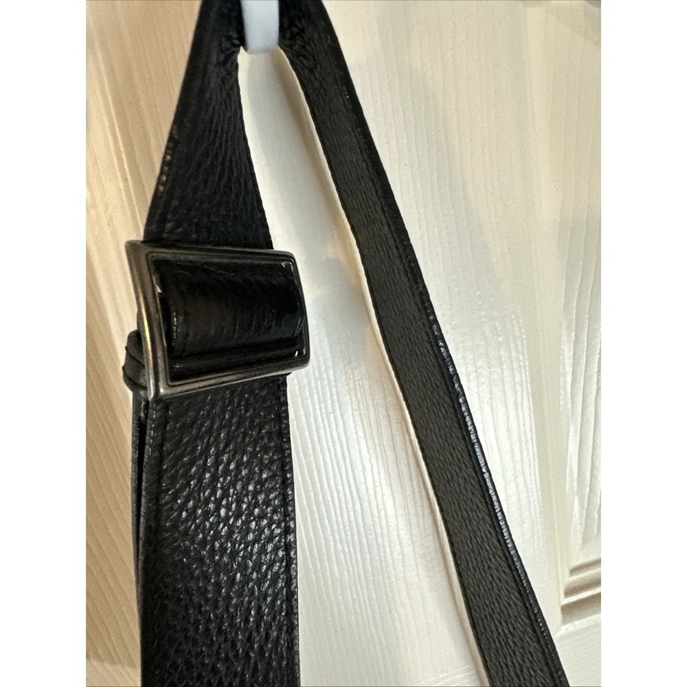 Brighton Black Pebble Leather & Patent Leather Crossbody Purse